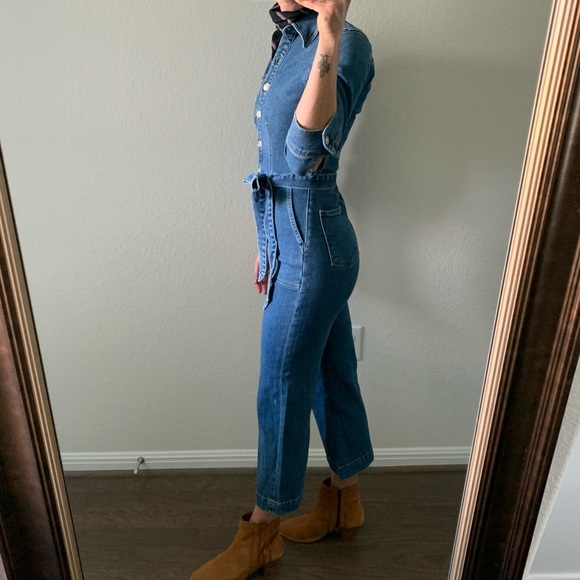 7 for all Mankind vintage cropped denim jumpsuit - Picture 10 of 15